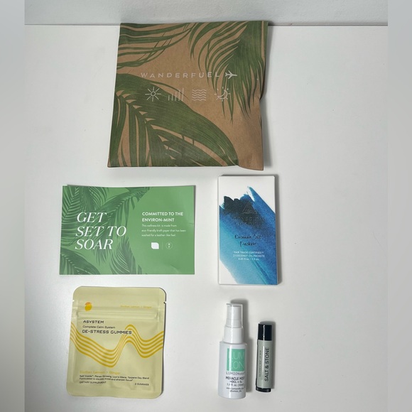 JetBlue Wanderfuel Mint First Business Class Amenity Toiletry Kit Travel Bag - Picture 4 of 8